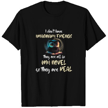 Discover Book Fun Writer Owl Writing Imaginary Friends Reading T-Shirts