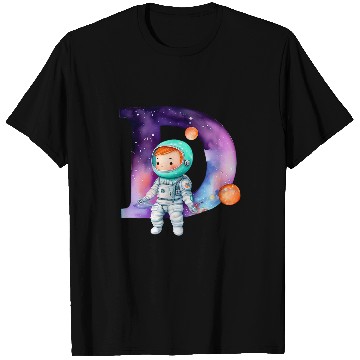Discover Astronaut Job Space Astronaut Letter D Name Monogram Initial Galaxy Planet T-Shirts