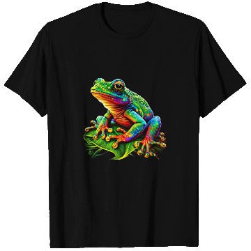 Discover Frog Pet Colorful Frog Toad Lover Rainbow Amphibian Cute Retro Green T-Shirts
