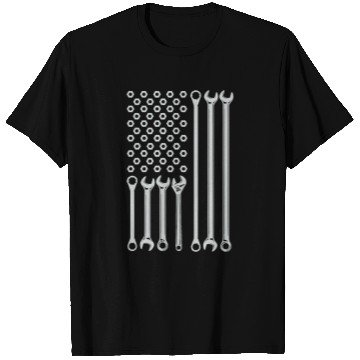 Discover Auto Mechanic Patriotic Tech Independence Day Automotive T-Shirts