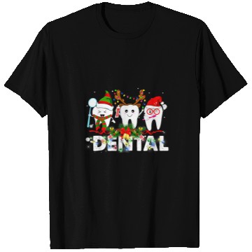 Discover dentists Job Hygienist Christmas Dental Squad Reindeer Santa Hat T-Shirts