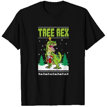 Discover Dinosaur Pet Tree rexs TRex Funny Tyrannosaurus rexs Christmas Tree Lights T-Shirts