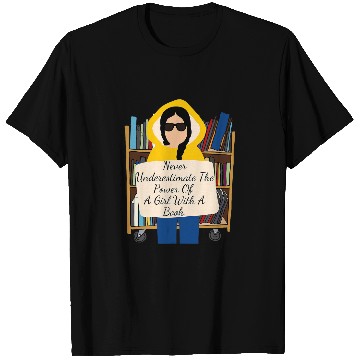 Discover Book Fun Feminist Quote A Girl With Book Ruth Bader Ginsburg Funny T-Shirts