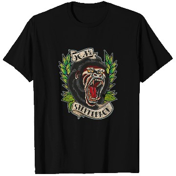 Discover Gorilla Pet 964 Silverback Gorilla Traditional Tattoo style gym T-Shirts