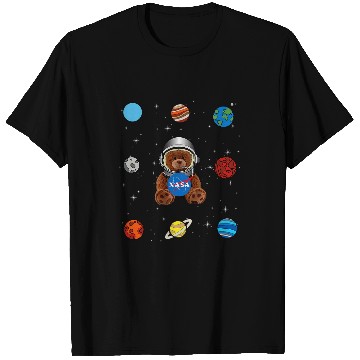 Discover Astronaut Job NASA Astronaut TeddyBear Planets Worm T-Shirts