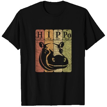 Discover Hippo Pet Hippo Periodic Table Elements Hippo Lover Hippopotamus Retro T-Shirts