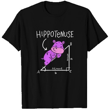 Discover Hippo Pet Geometry Funny Math Lover Hypotenuse Costume T-Shirts
