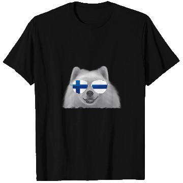 Discover Samoyed Pet Dog Finland Flag Sunglasses T-Shirts