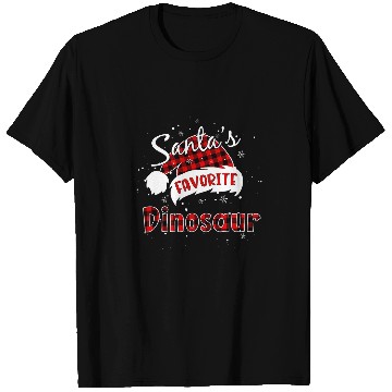 Discover Dinosaur Pet Santas Favorite Dinosaur Christmas Plaid Buffalo xmass T-Shirts