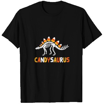 Discover Dinosaur Pet Skull Candy Corn Candysaurus Skeletons Dinosaur Halloween T-Shirts