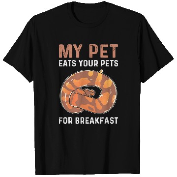 Discover Python Pet My Pet Eats Your Pet For Breakfast Royal Banana Ball Python T-Shirts