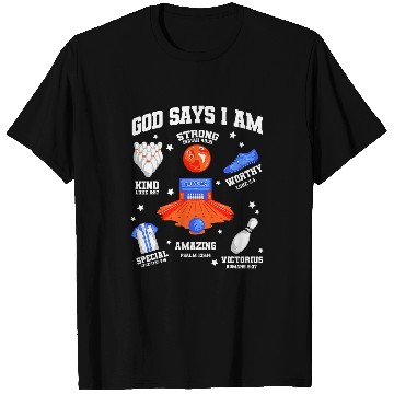 Discover Sport Bowling God Says I Am Bowling Lover Men Women Christian T-Shirts