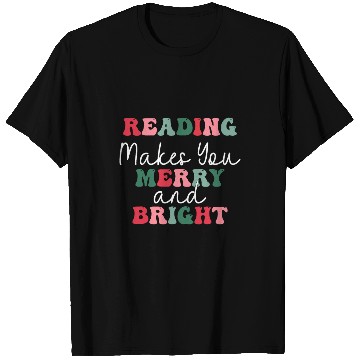 Discover Book Fun Reading Makes You Merry and Bright Funny Christmas Book Joke T-Shirts