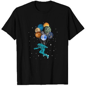 Discover Astronaut Job Space Balloons Moon Mars Planets T-Shirts