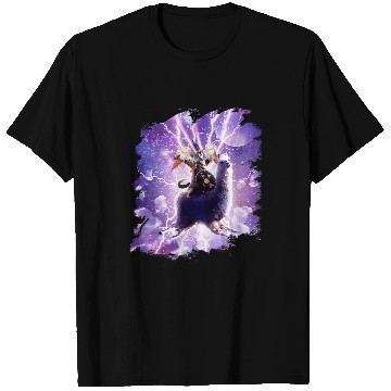 Discover Llama Pet Lazer Warrior Space Cat Riding Llama With Ice Cream T-Shirts