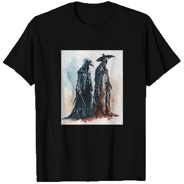 Discover bests Friend Grim Reaper and Plague Doctor Healing Duo Art T-Shirts