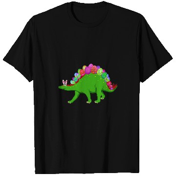 Discover Dinosaur Pet Easter Stegosaurus Bunny Eggs Kids Boys Girls T-Shirts