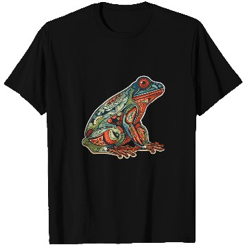 Discover Frog Pet Frog Native American Indian Style Art Pacific Northwest 07 T-Shirts