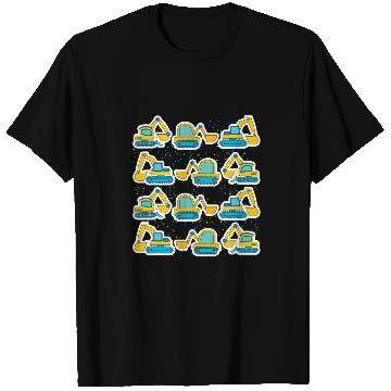 Discover Excavator Fun Vehicles Construction Work Kids Boys Toddlers T-Shirts