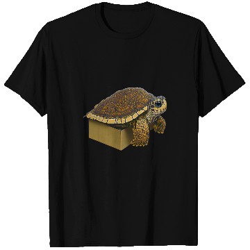 Discover Turtle Pet Box Turtle Climbing Out of a Box T-Shirts