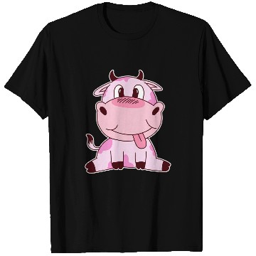 Discover Cow Pet Cute Strawberry Cow Pink T-Shirts