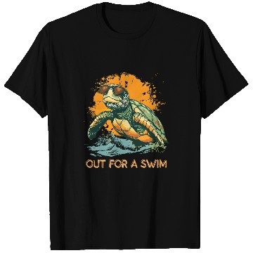 Discover Turtle Pet Chill Turtle in Sunglasses Out For A Swim T-Shirts