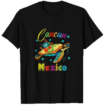 Discover Turtle Pet Cancun Mexico Sea Turtle Beach Mexico Tribal T-Shirts
