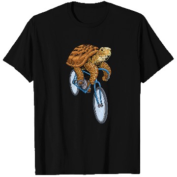 Discover Turtle Pet Bicycle Funny Cyclist Riding Biker Biking T-Shirts
