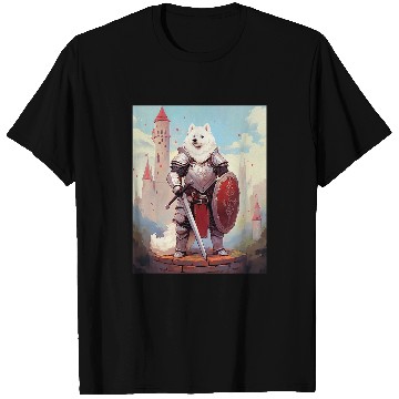 Discover Samoyed Pet Knight Funny Dog Medieval T-Shirts