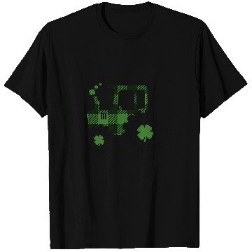 Discover Tractor Fun driving Lucky Flannel Green Plaid T-Shirts