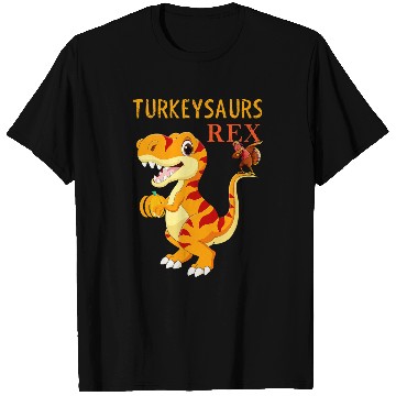 Discover Dinosaur Pet Thanksgiving Dinosaur Turkey Turkeysaurus Pumpkin Fall T-Shirts