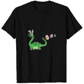 Discover Dinosaur Pet Bunny Ears Easter Egg Hunting Brontosaurus Spring T-Shirts