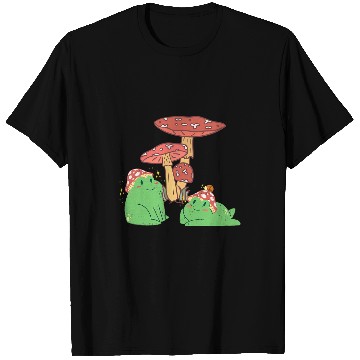 Discover Frog Pet Mushroom Hat with Snail Cottagecore Aesthetic T-Shirts