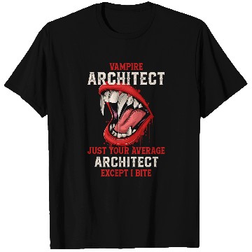 Discover Architect Job Vampire Architect Halloween Architecture Scary Urban Planner 01 T-Shirts