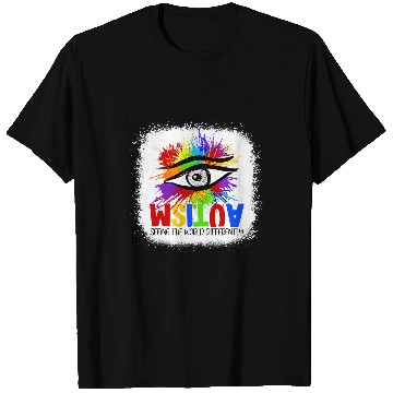 Discover Autism Puzzle Bleached AUTISM seeing the world differently Eye Painting T-Shirts