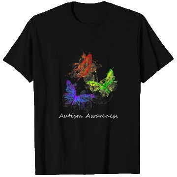Discover Autism Puzzle Butterflies Without Puzzle Pieces Colorful 1 T-Shirts
