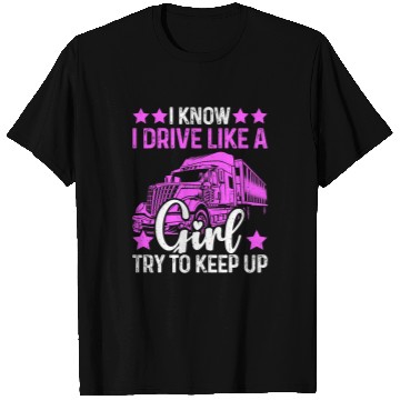 Discover Funny Semi Truck Driver Female Trucker T-Shirts