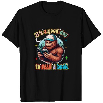 Discover Book Fun Reading Bookworm Reader Bigfoot Sasquatch Book Library lover T-Shirts