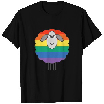Discover Sheep Pet Rainbow Pride Flag Patterned T-Shirts