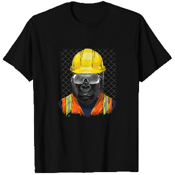 Discover Gorilla Pet Construction Worker Great Ape Gorilla Primate Animal 016 T-Shirts