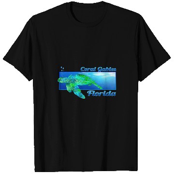 Discover Turtle Pet Coral Gables Florida Swimming Sea T-Shirts