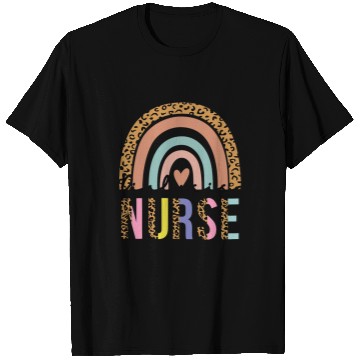 Discover nurses Job Dialysis nurses Leopard Cheetah Print Boho Rainbow Colorful T-Shirts