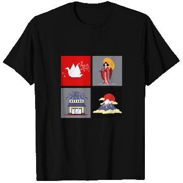 Discover JAPAN LAND OF SAKURA TEMPLE MT FUJI GEISHA T-Shirts
