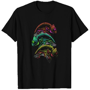 Discover Chameleon Pet Retro T-Shirts