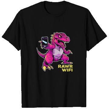 Discover Dinosaur Pet RAWR WiFi Dinosaur Funny Novelty T-Shirts