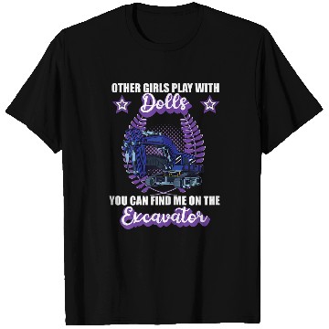 Discover Excavator Fun driver vehicles construction site saying T-Shirts