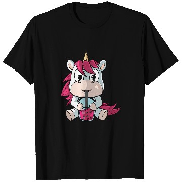 Discover Unicorn Pet loves bubble tea T-Shirts