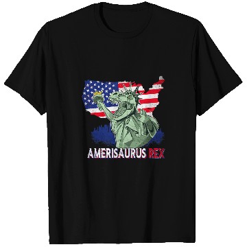 Discover Dinosaur Pet Amerisaurus T rexs American Flag Independence Day Merica T-Shirts