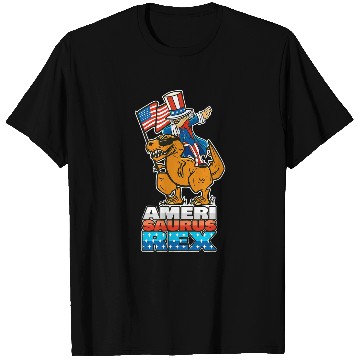 Discover Dinosaur Pet AmeriSaurusRex 4th Of July T-Shirts