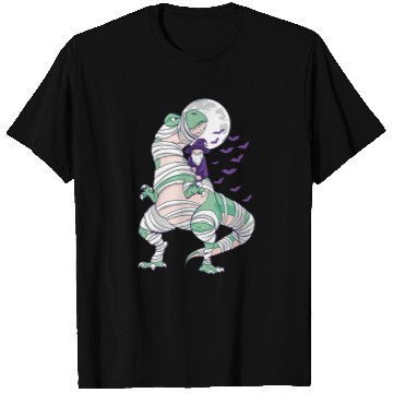 Discover Dinosaur Pet Halloween Trex Dinosaur Mummy and Wizard Bats Funny Costume T-Shirts